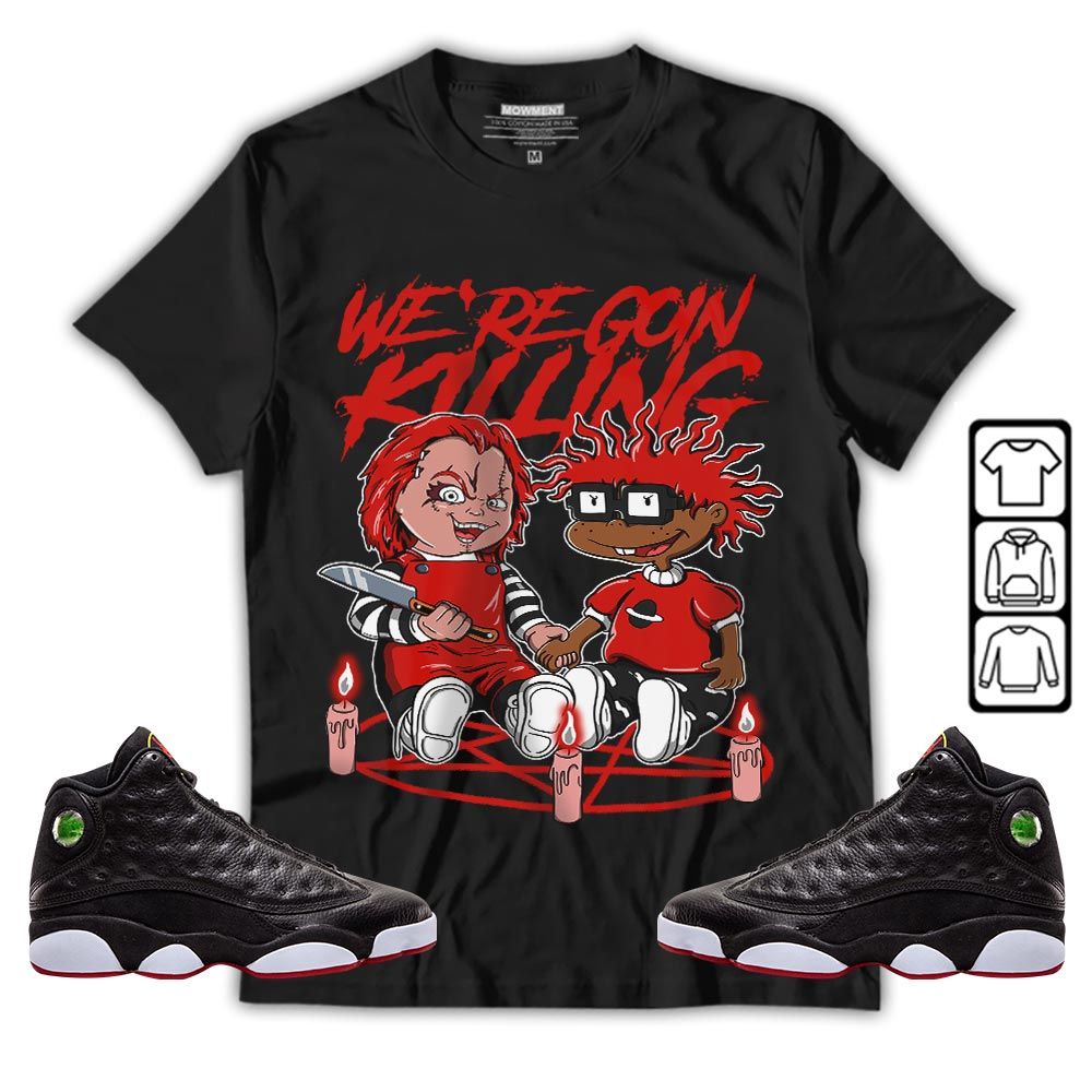 Chucky Cartoon 90s Rugrats Horror Sneaker Shirt Match Retro Playoffs 13s, Jordan 13 Playoffs MKO T-Shirt