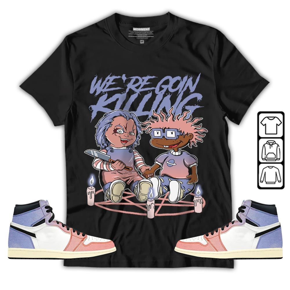 Chucky Cartoon 90s Rugrats Horror Sneaker Shirt Match Retro Skyline 1s, Jordan 1 High OG Skyline MKO T-Shirt