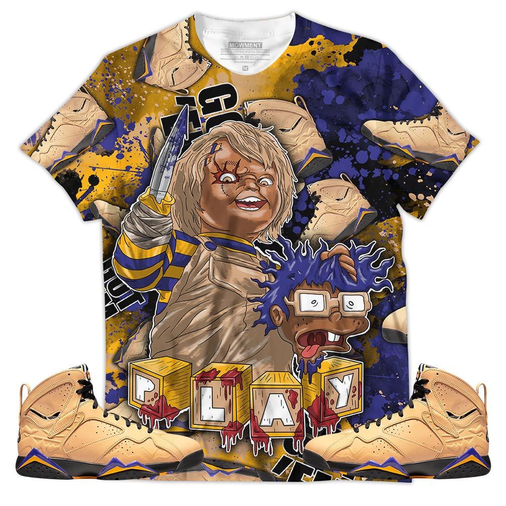 Chucky Cartoon 90S Sneaker Shirt Match Retro Vachetta Tan 7S, Jordan 7 Se Afrobeats Hoodie Sweatshirt Tee All Over Print MKO Shirt