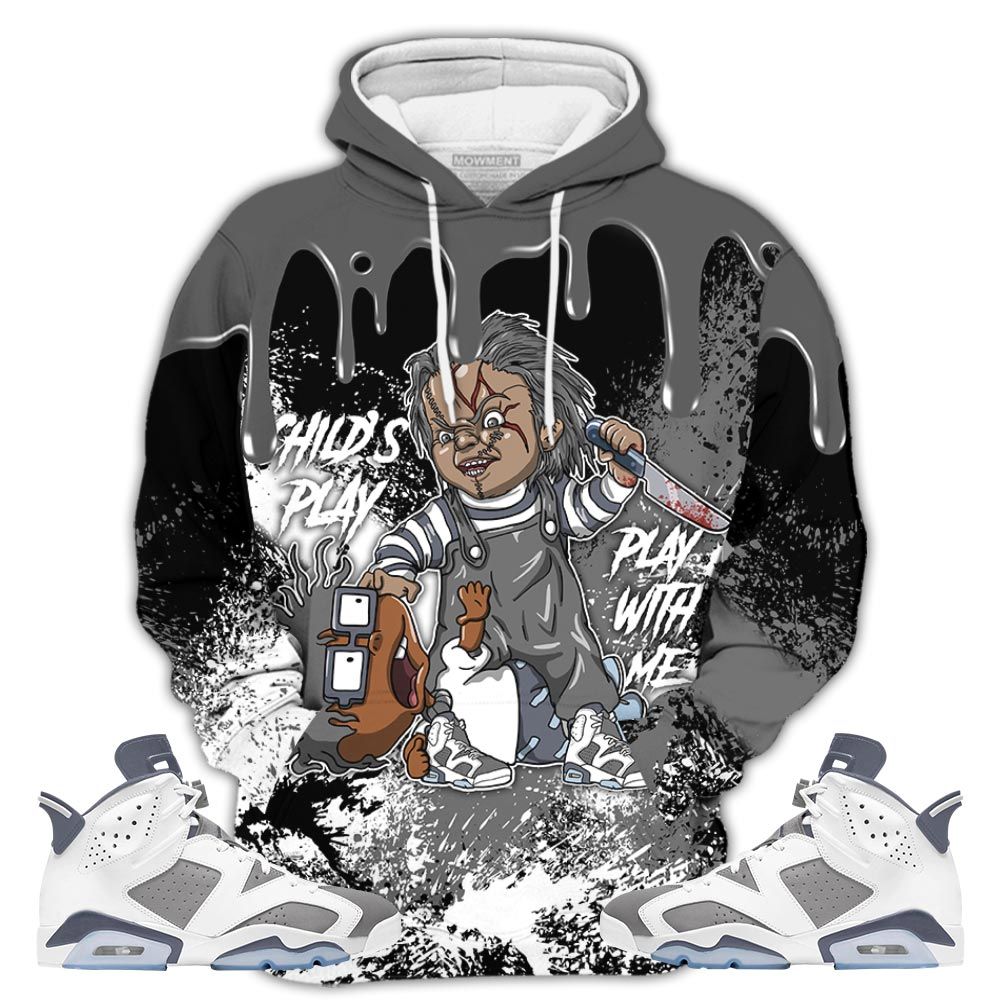 Chucky Childs Play 01 Sneaker Shirt Match Retro Cool Grey 6S, Jordan 6 Cool Grey Hoodie Sweatshirt Tee All Over Print MKO Shirt