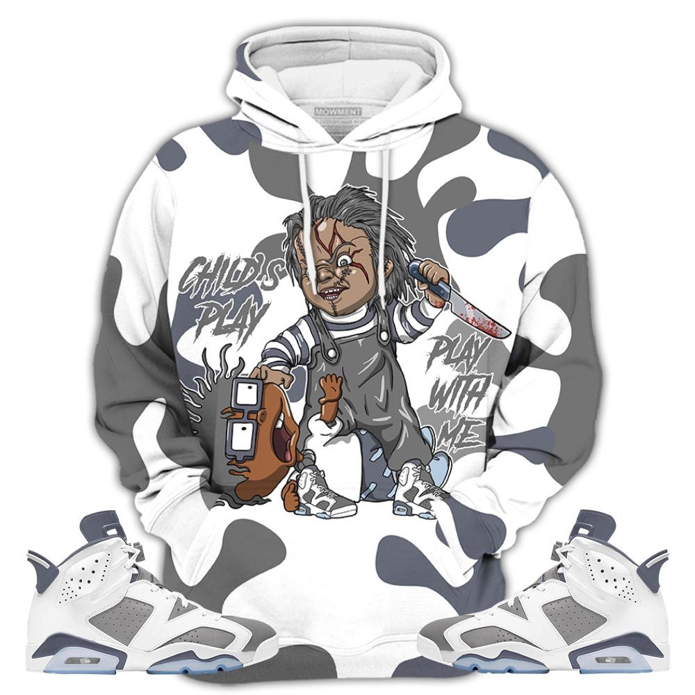 Chucky Childs Play 03 Sneaker Shirt Match Retro Cool Grey 6S, Jordan 6 Cool Grey Hoodie Sweatshirt Tee All Over Print MKO Shirt