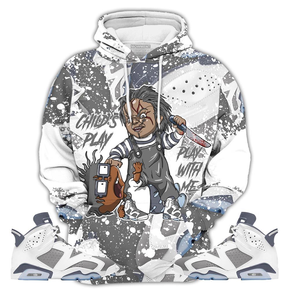 Chucky Childs Play 04 Sneaker Shirt Match Retro Cool Grey 6S, Jordan 6 Cool Grey Hoodie Sweatshirt Tee All Over Print MKO Shirt
