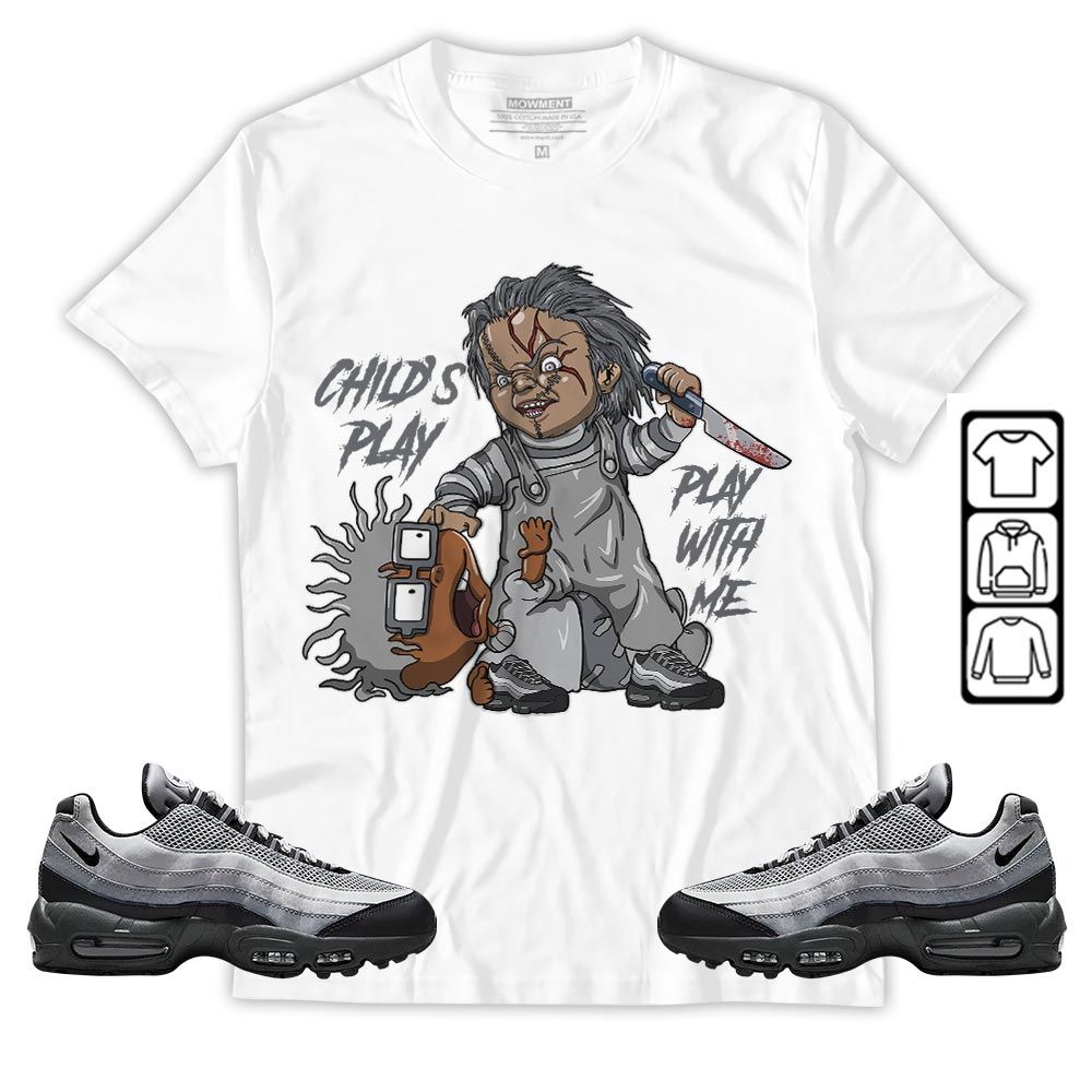 Chucky Childs Play Sneaker Shirt Match 95 Reflective Safari Grey, Air Max 95 Reflective Safari MKO T-Shirt