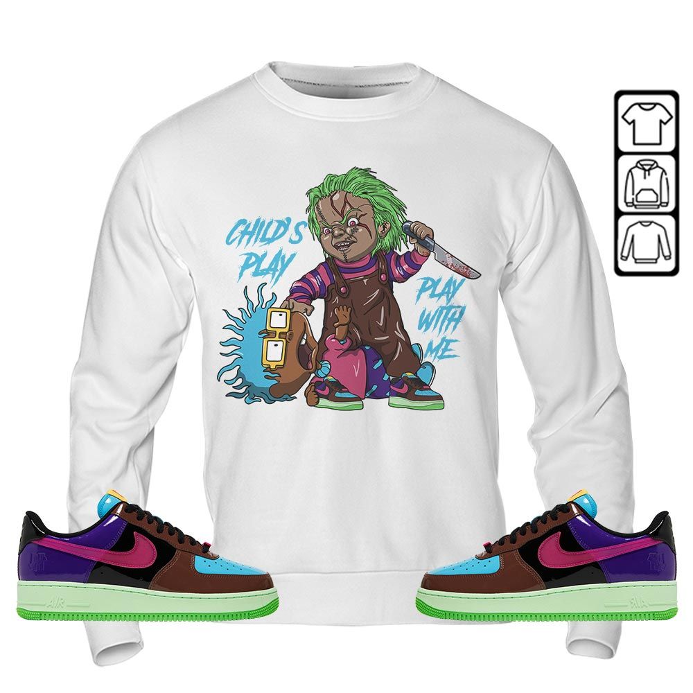 Chucky Childs Play Sneaker Shirt Match AF 1 Low SP Pink Prime, Air Force 1 Undefeated Pink Prime MKO T-Shirt Chucky Childs Play Sneaker Shirt Match AF 1 Low SP Pink Prime, Air Force 1 Undefeated Pink Prime MKO T-Shirt