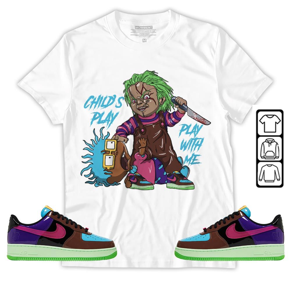Chucky Childs Play Sneaker Shirt Match AF 1 Low SP Pink Prime, Air Force 1 Undefeated Pink Prime MKO T-Shirt Chucky Childs Play Sneaker Shirt Match AF 1 Low SP Pink Prime, Air Force 1 Undefeated Pink Prime MKO T-Shirt