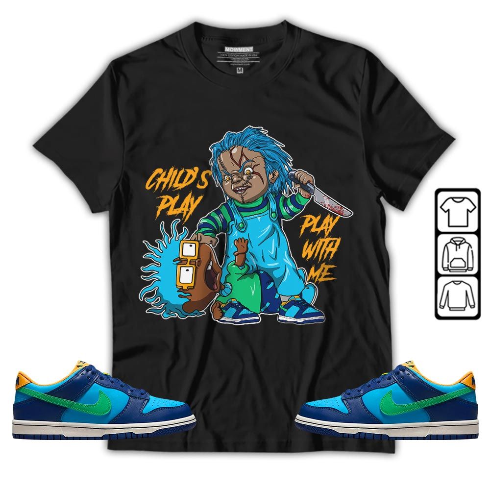Chucky Childs Play Sneaker Shirt Match Dunk Low GS Kyrie, Dunk Low GS Electric Algae MKO T-Shirt