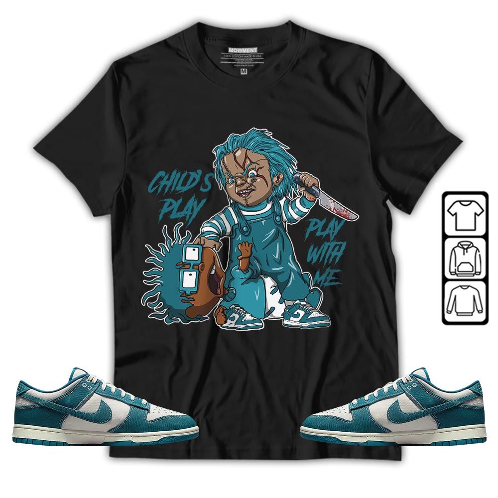Chucky Childs Play Sneaker Shirt Match Dunk Low Industrial Blue, Dunk Low Denim Industrial Blue MKO T-Shirt