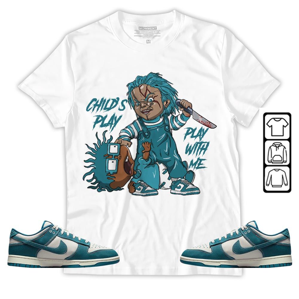 Chucky Childs Play Sneaker Shirt Match Dunk Low Industrial Blue, Dunk Low Denim Industrial Blue MKO T-Shirt Chucky Childs Play Sneaker Shirt Match Dunk Low Industrial Blue, Dunk Low Denim Industrial Blue MKO T-Shirt