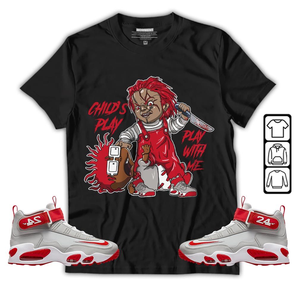Chucky Childs Play Sneaker Shirt Match Griffey Max 1 University Reds, Air Griffey Max 1 Gray Reds MKO T-Shirt Chucky Childs Play Sneaker Shirt Match Griffey Max 1 University Reds, Air Griffey Max 1 Gray Reds MKO T-Shirt
