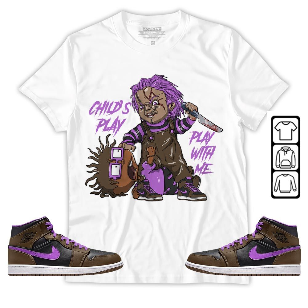 Chucky Childs Play Sneaker Shirt Match Jordan 1 Mid Palomino, Jordan 1 Mid Palomino MKO T-Shirt Chucky Childs Play Sneaker Shirt Match Jordan 1 Mid Palomino, Jordan 1 Mid Palomino MKO T-Shirt