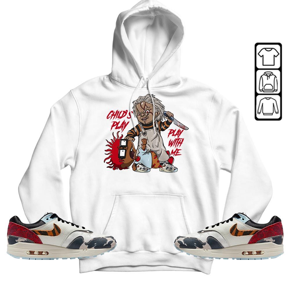 Chucky Childs Play Sneaker Shirt Match Max 1 87 Tiger Swoosh, Air Max 1 Great Indoors MKO T-Shirt Chucky Childs Play Sneaker Shirt Match Max 1 87 Tiger Swoosh, Air Max 1 Great Indoors MKO T-Shirt