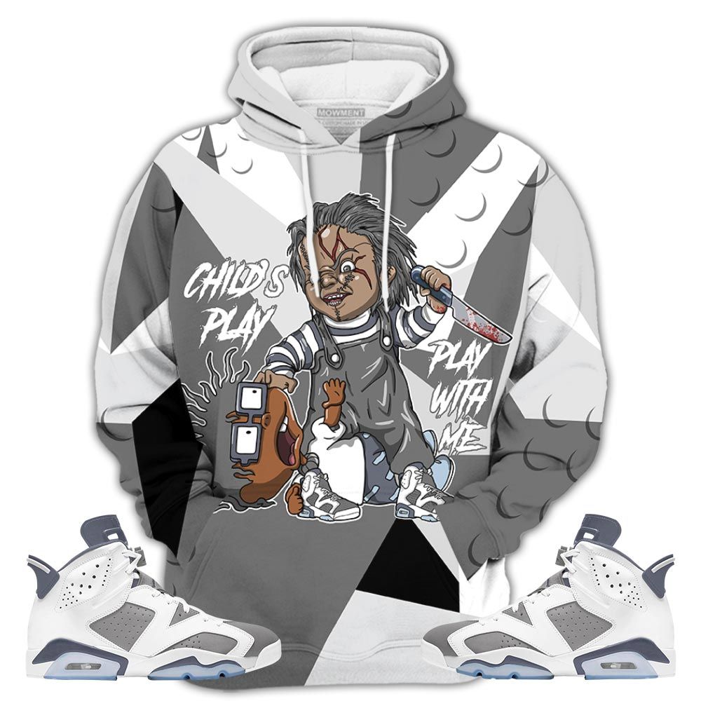 Chucky Childs Play Sneaker Shirt Match Retro Cool Grey 6S, Jordan 6 Cool Grey Hoodie Sweatshirt Tee All Over Print MKO Shirt