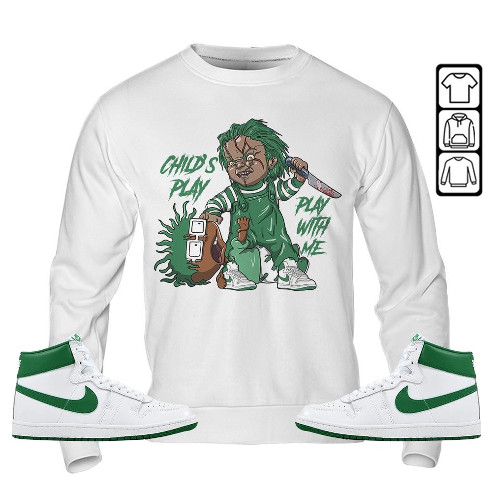 Chucky Childs Play Sneaker Shirt Match SP Pine Green, Air Ship SP Pine Green MKO T-Shirt Chucky Childs Play Sneaker Shirt Match SP Pine Green, Air Ship SP Pine Green MKO T-Shirt