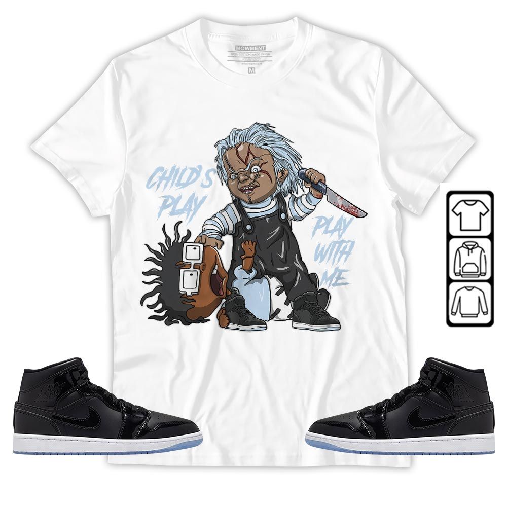 Chucky Childs Play Sneaker Shirt Match Space Jam 1s, Jordan 1 Mid Space Jam MKO T-Shirt