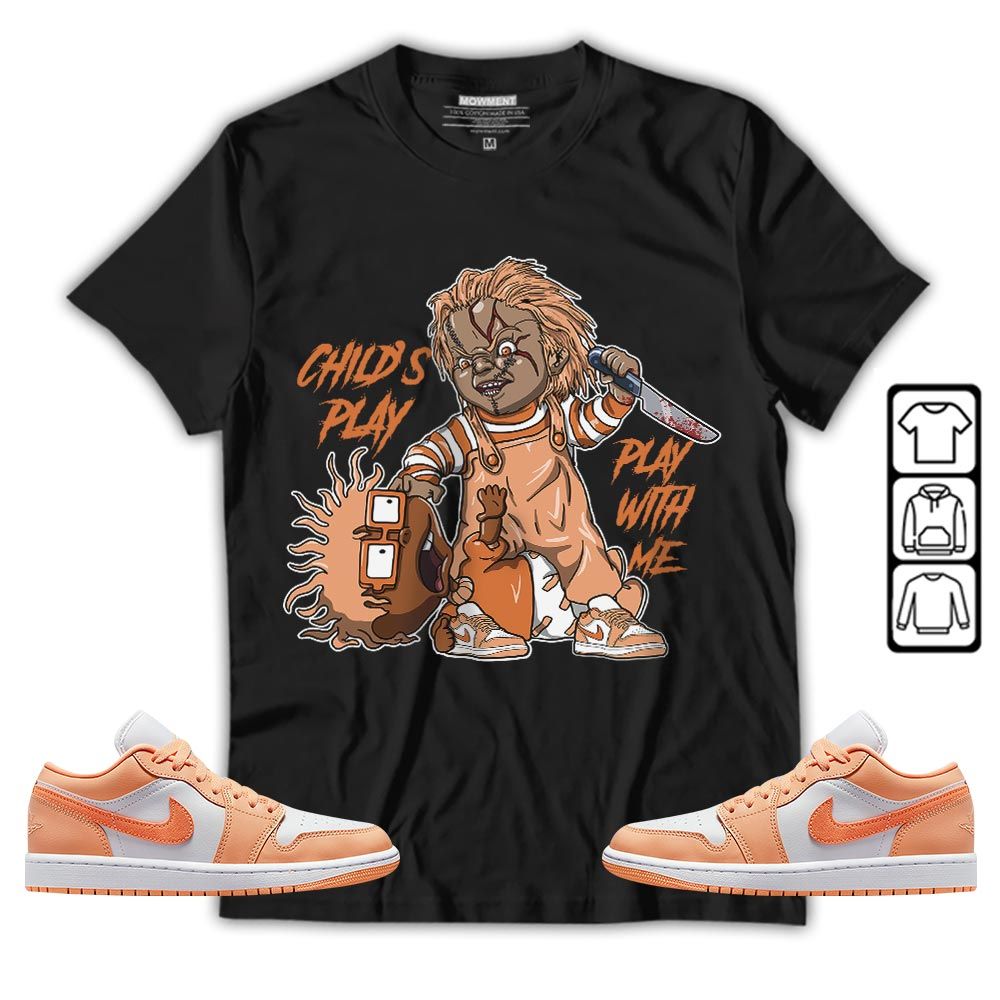 Chucky Childs Play Sneaker Shirt Match Sunset Haze 1s, Jordan 1 Low Sunset Haze MKO T-Shirt Chucky Childs Play Sneaker Shirt Match Sunset Haze 1s, Jordan 1 Low Sunset Haze MKO T-Shirt