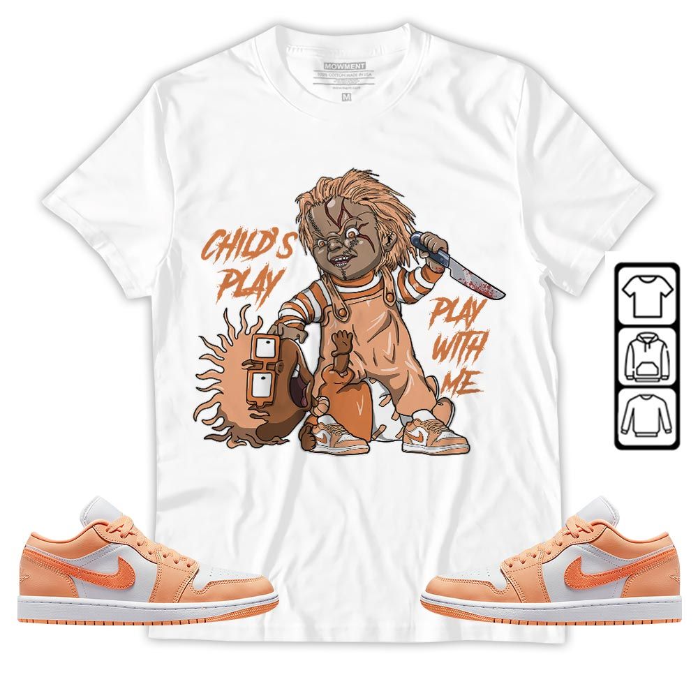 Chucky Childs Play Sneaker Shirt Match Sunset Haze 1s, Jordan 1 Low Sunset Haze MKO T-Shirt Chucky Childs Play Sneaker Shirt Match Sunset Haze 1s, Jordan 1 Low Sunset Haze MKO T-Shirt