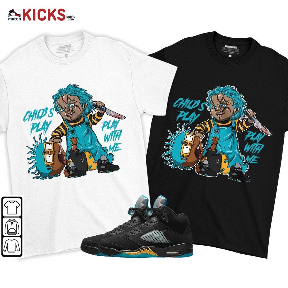 Chucky Chuckie Child’s Play Halloween Sneaker Shirt Match 2023 Retro Aqua 5s, Jordan 5 Aqua MKO T-Shirt Chucky Chuckie Child’s Play Halloween Sneaker Shirt Match 2023 Retro Aqua 5s, Jordan 5 Aqua MKO T-Shirt