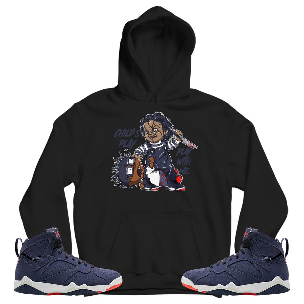 Chucky Chuckie Childs Play Sneaker Shirt Match 7 Neutral Indigo, Jordan 7 Quai 54 MKO T-Shirt
