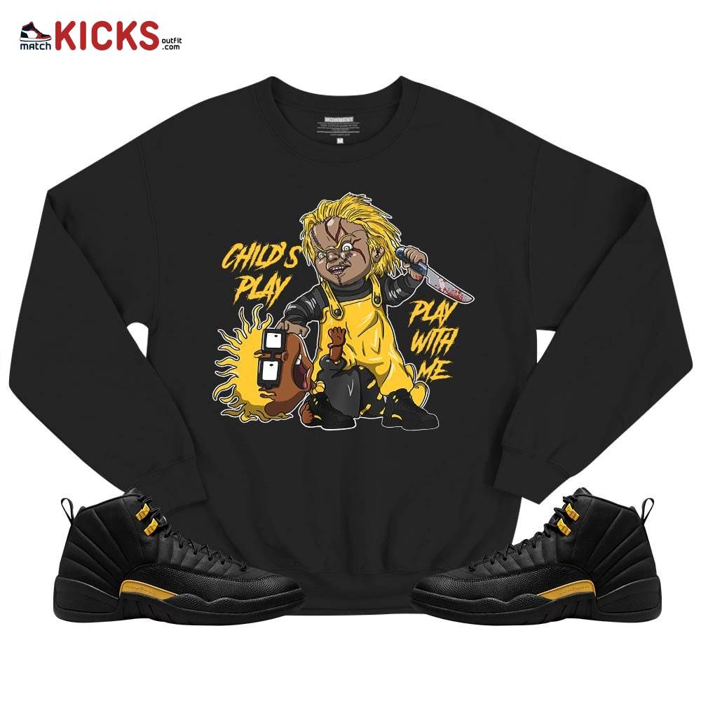 Chucky Chuckie Child’s Play Sneaker Shirt Match Black Taxi 12s, Jordan 12 Retro Black Taxi MKO T-Shirt Chucky Chuckie Child’s Play Sneaker Shirt Match Black Taxi 12s, Jordan 12 Retro Black Taxi MKO T-Shirt