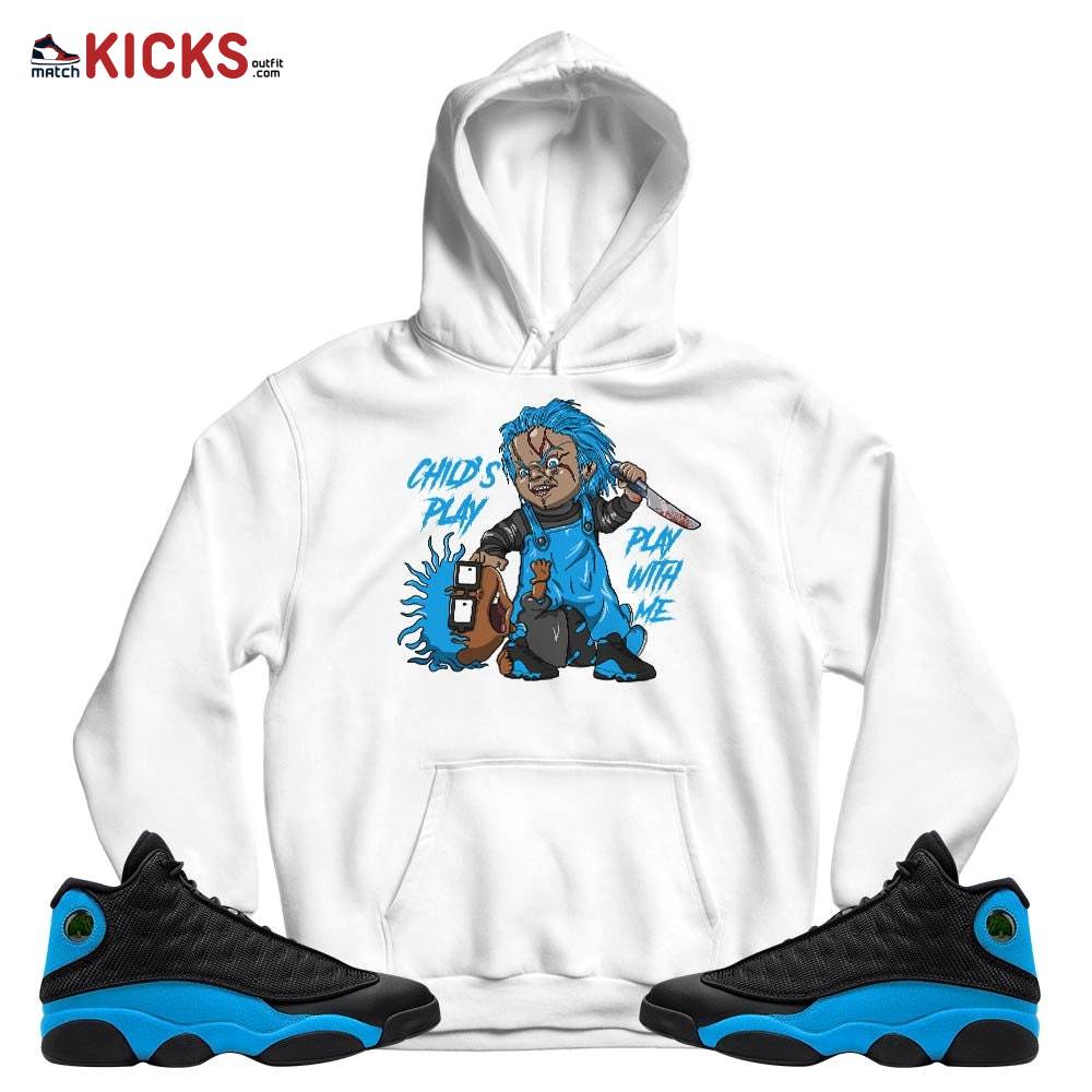 Chucky Chuckie Child’s Play Sneaker Shirt Match Black University Blue 13s, Jordan 13 Black University Blue 2022 MKO T-Shirt Chucky Chuckie Child’s Play Sneaker Shirt Match Black University Blue 13s, Jordan 13 Black University Blue 2022 MKO T-Shirt