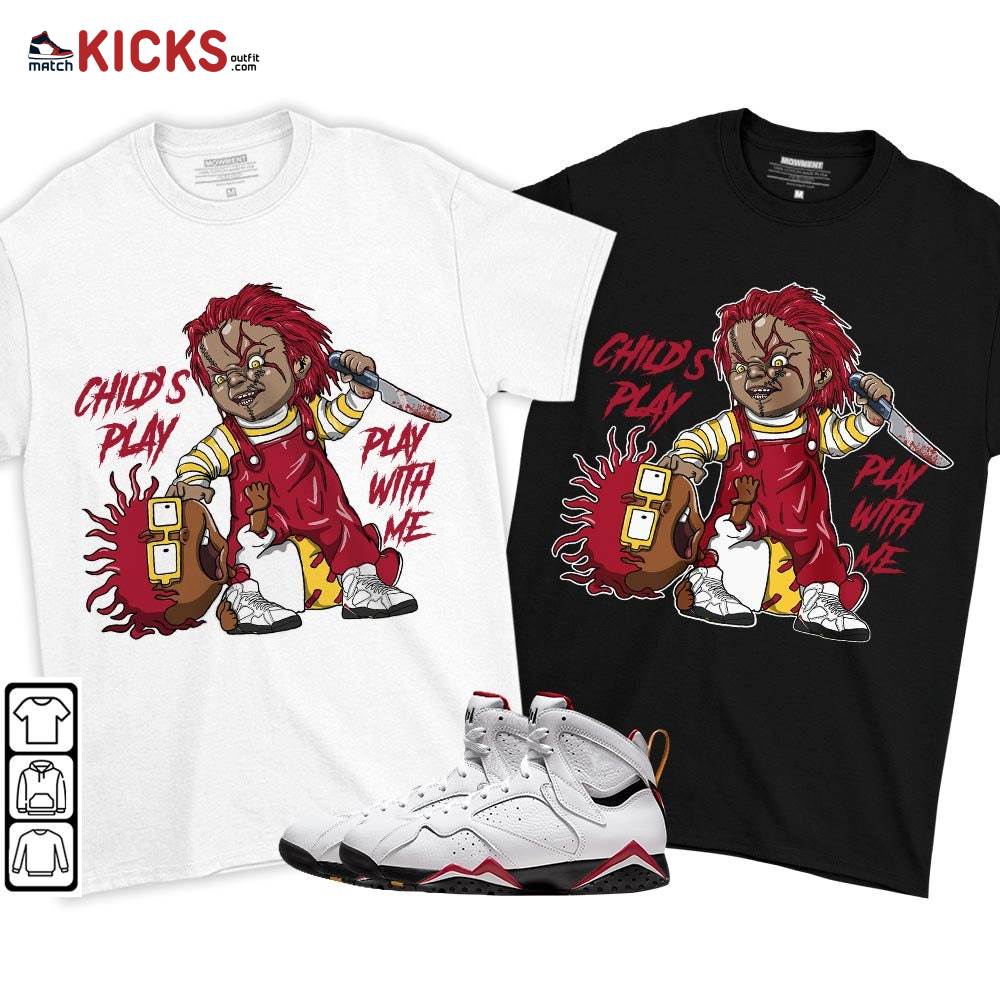 Chucky Chuckie Child’s Play Sneaker Shirt Match Cardinal 7s, Jordan 7 Retro Cardinal MKO T-Shirt Chucky Chuckie Child’s Play Sneaker Shirt Match Cardinal 7s, Jordan 7 Retro Cardinal MKO T-Shirt