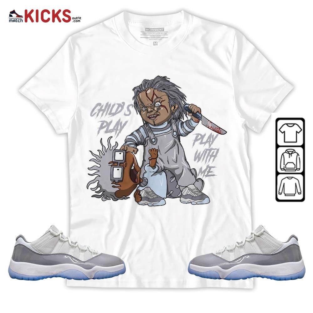 Chucky Chuckie Child’s Play Sneaker Shirt Match Cement Grey 11s, Jordan 11 Low Cement Grey MKO Sweatshirt Chucky Chuckie Child’s Play Sneaker Shirt Match Cement Grey 11s, Jordan 11 Low Cement Grey MKO Sweatshirt
