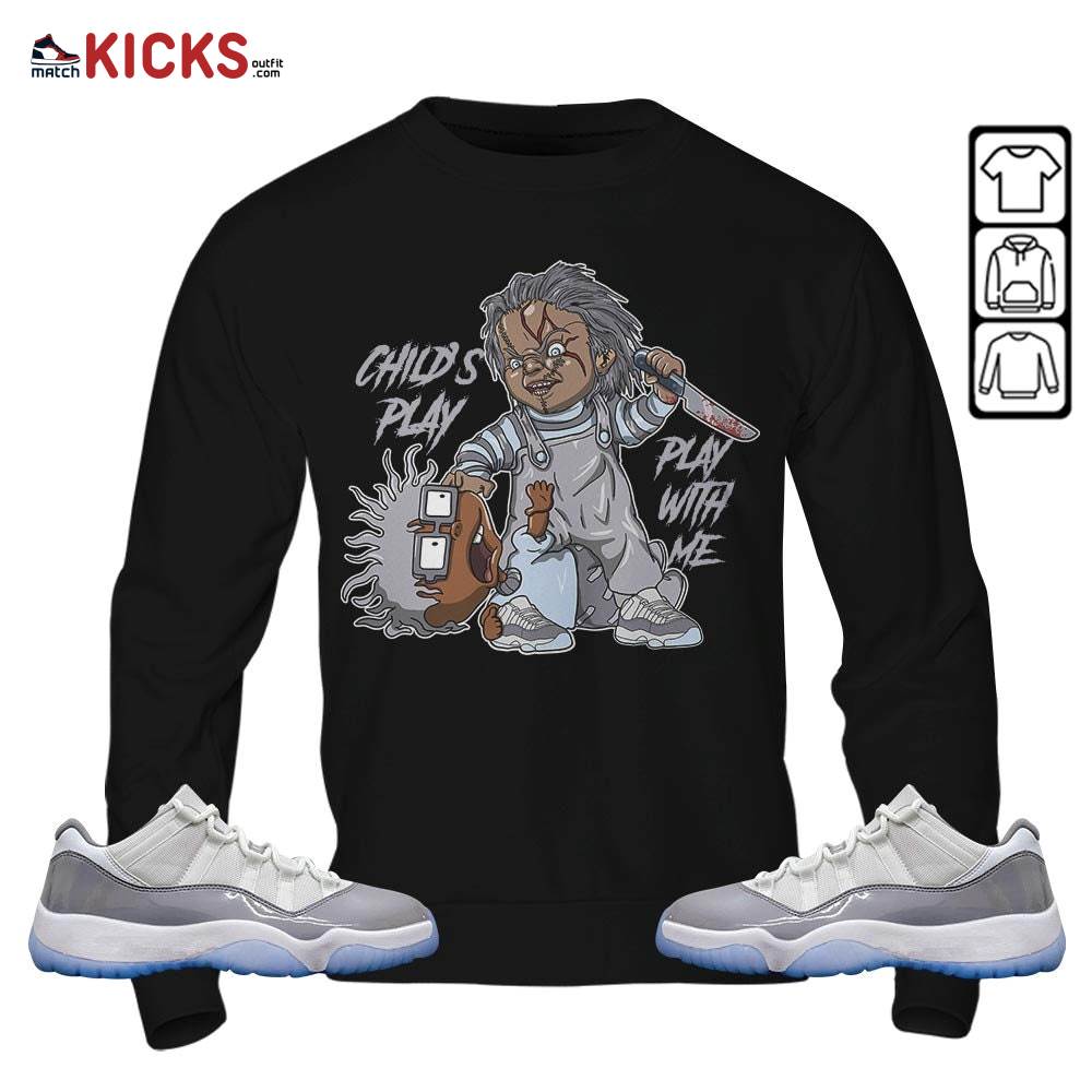 Chucky Chuckie Child’s Play Sneaker Shirt Match Cement Grey 11s, Jordan 11 Low Cement Grey MKO Sweatshirt Chucky Chuckie Child’s Play Sneaker Shirt Match Cement Grey 11s, Jordan 11 Low Cement Grey MKO Sweatshirt