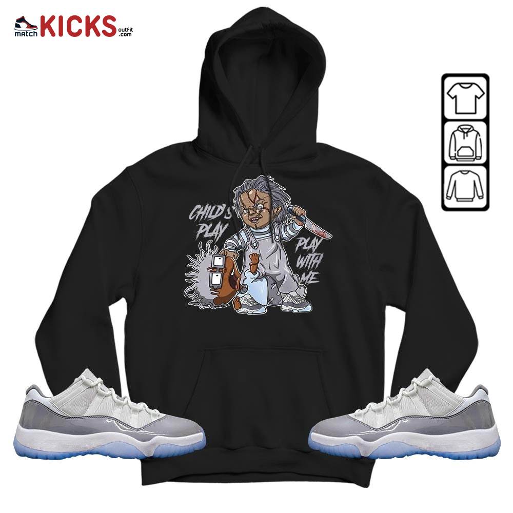 Chucky Chuckie Child’s Play Sneaker Shirt Match Cement Grey 11s, Jordan 11 Low Cement Grey MKO Sweatshirt Chucky Chuckie Child’s Play Sneaker Shirt Match Cement Grey 11s, Jordan 11 Low Cement Grey MKO Sweatshirt