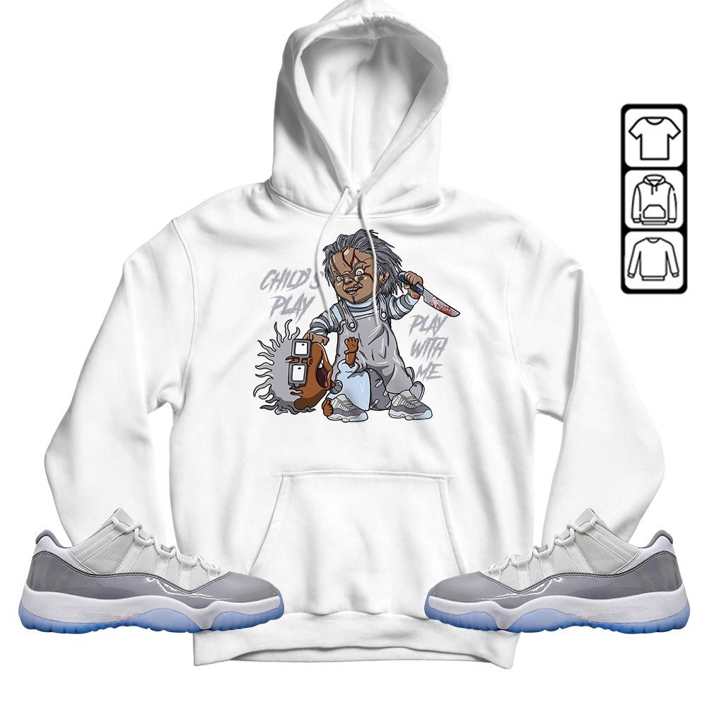 Chucky Chuckie Childs Play Sneaker Shirt Match Cement Grey 11s, Jordan 11 Low Cement Grey MKO T-Shirt