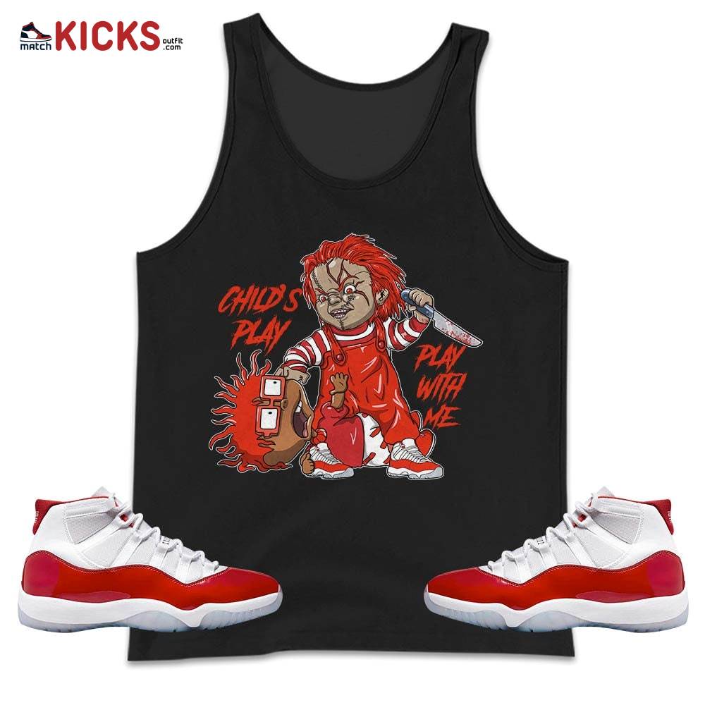 Chucky Chuckie Child’s Play Sneaker Shirt Match Cherry 11s, Jordan 11 Retro Cherry MKO Tank Top