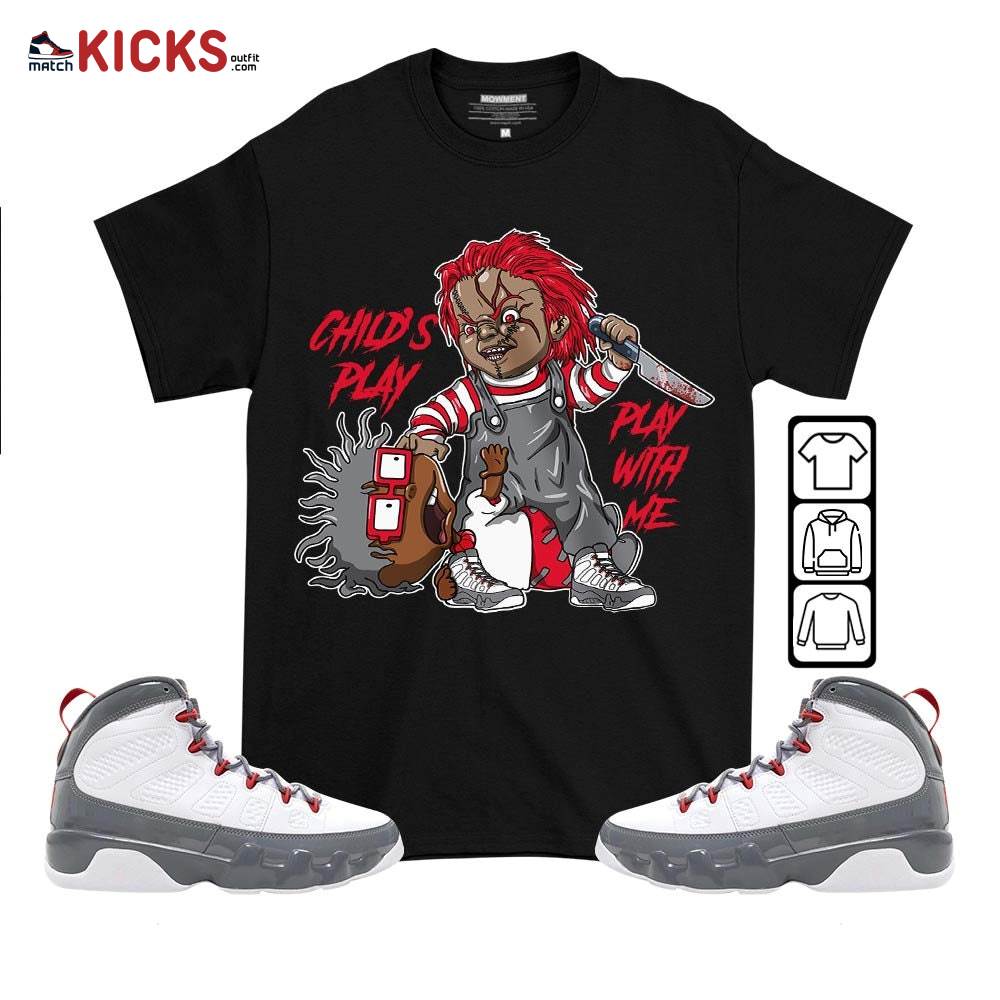 Chucky Chuckie Child’s Play Sneaker Shirt Match Fire Red 9s, Jordan 9 Retro Fire Red MKO T-Shirt