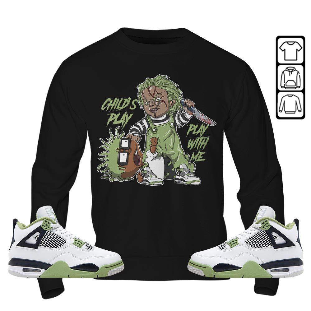 Chucky Chuckie Childs Play Sneaker Shirt Match Retro Oil Green 4s, Jordan 4 Oil Green MKO T-Shirt Chucky Chuckie Childs Play Sneaker Shirt Match Retro Oil Green 4s, Jordan 4 Oil Green MKO T-Shirt