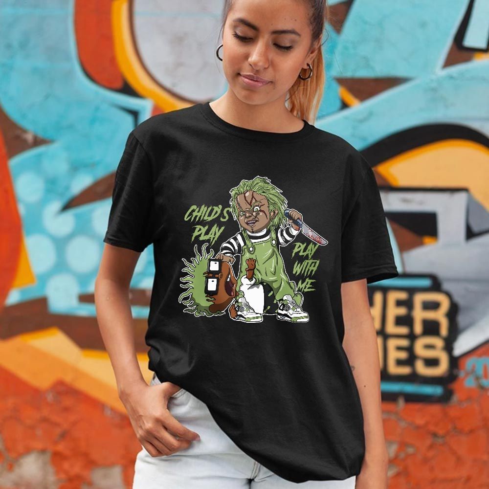 Chucky Chuckie Childs Play Sneaker Shirt Match Retro Oil Green 4s, Jordan 4 Oil Green MKO T-Shirt Chucky Chuckie Childs Play Sneaker Shirt Match Retro Oil Green 4s, Jordan 4 Oil Green MKO T-Shirt