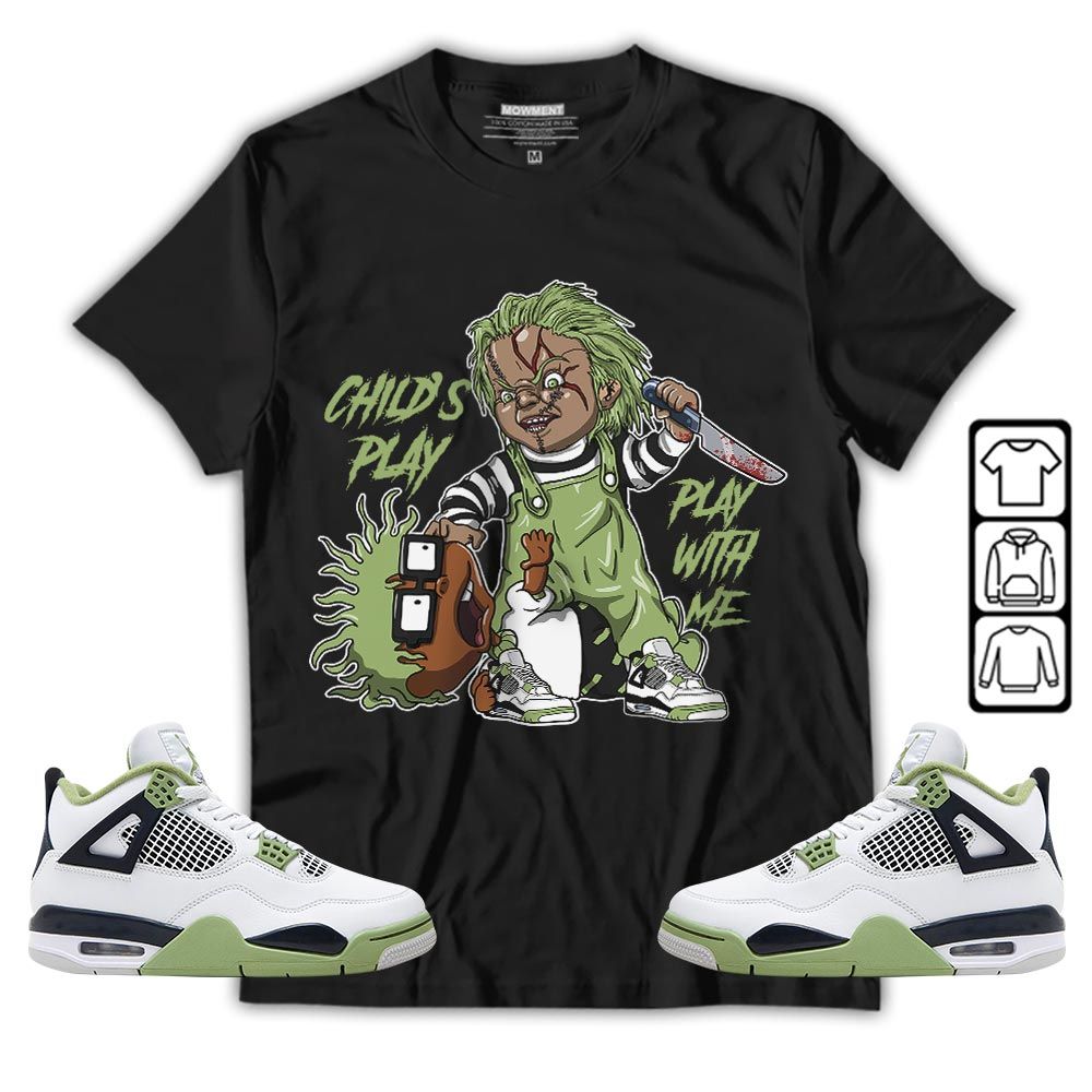 Chucky Chuckie Childs Play Sneaker Shirt Match Retro Oil Green 4s, Jordan 4 Oil Green MKO T-Shirt