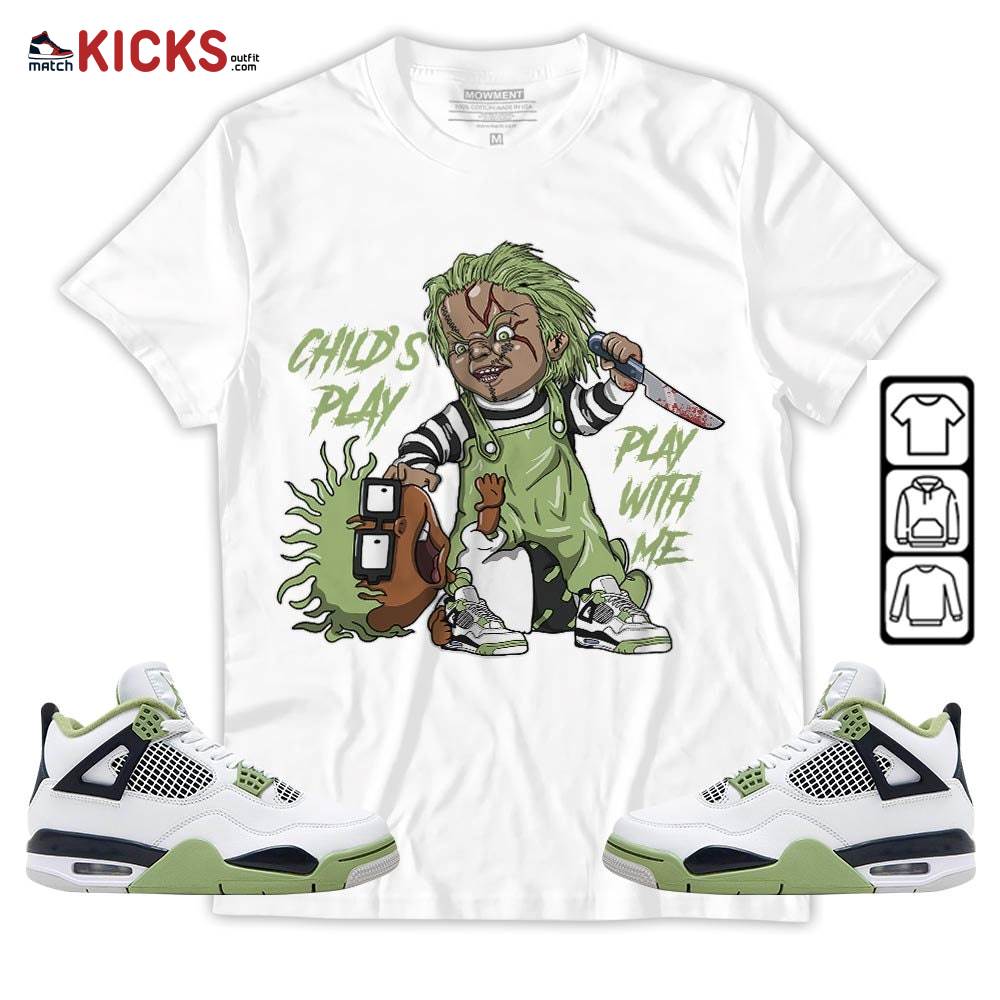 Chucky Chuckie Child’s Play Sneaker Shirt Match Retro Oil Green 4s, Jordan 4 Oil Green MKO T-Shirt