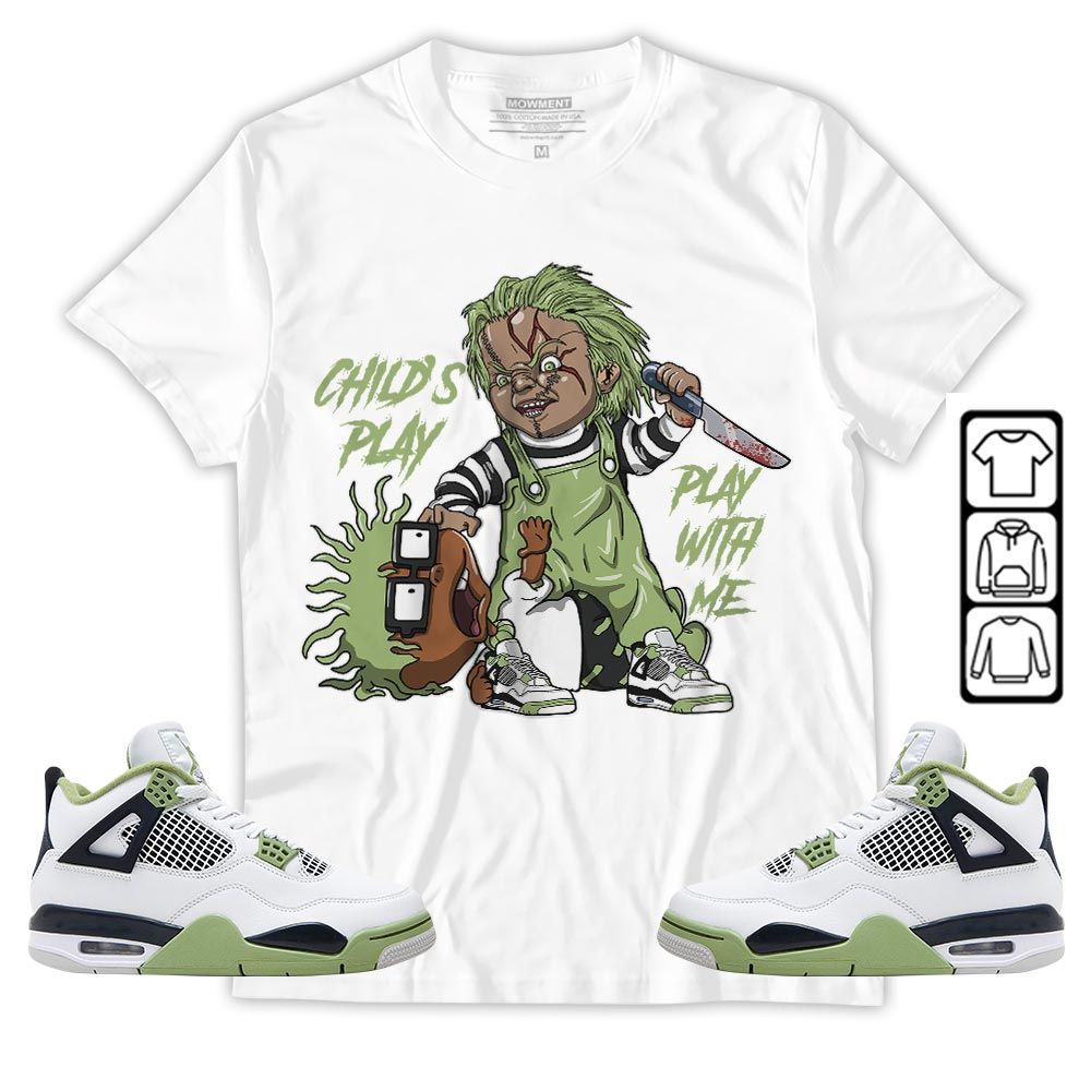 Chucky Chuckie Childs Play Sneaker Shirt Match Retro Oil Green 4s, Jordan 4 Oil Green MKO T-Shirt Chucky Chuckie Childs Play Sneaker Shirt Match Retro Oil Green 4s, Jordan 4 Oil Green MKO T-Shirt