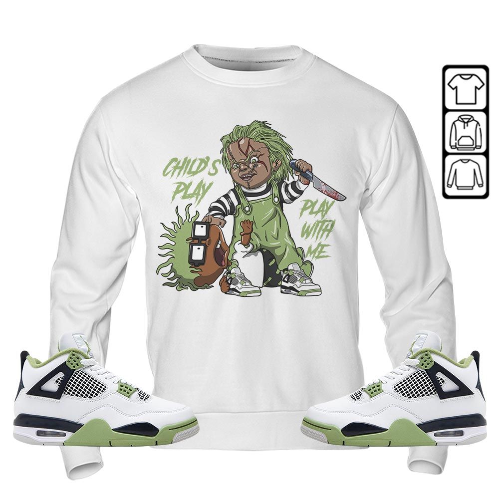 Chucky Chuckie Childs Play Sneaker Shirt Match Retro Oil Green 4s, Jordan 4 Oil Green MKO T-Shirt Chucky Chuckie Childs Play Sneaker Shirt Match Retro Oil Green 4s, Jordan 4 Oil Green MKO T-Shirt