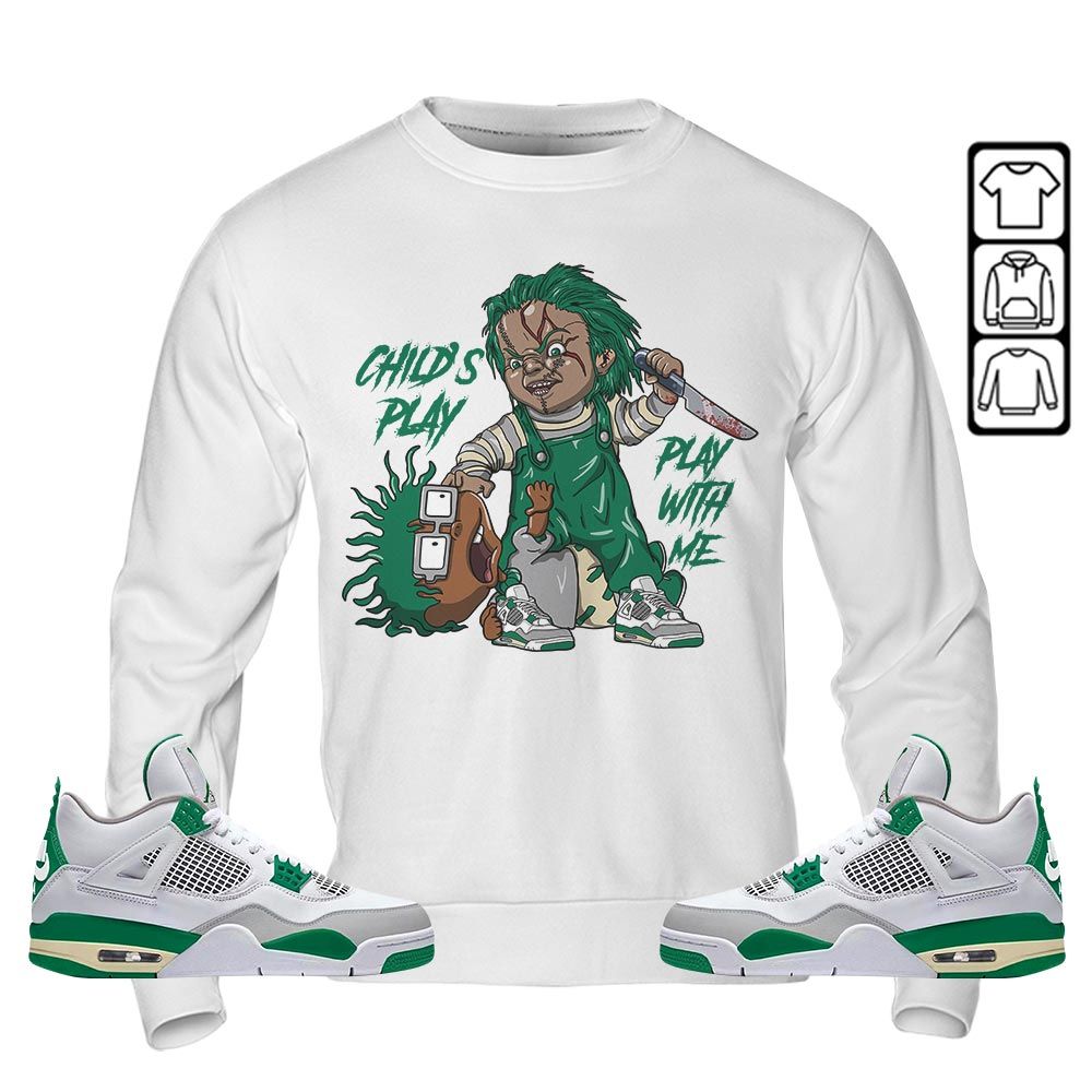 Chucky Chuckie Childs Play Sneaker Shirt Match Retro Pine Green 4s, Jordan 4 Pine Green MKO T-Shirt Chucky Chuckie Childs Play Sneaker Shirt Match Retro Pine Green 4s, Jordan 4 Pine Green MKO T-Shirt