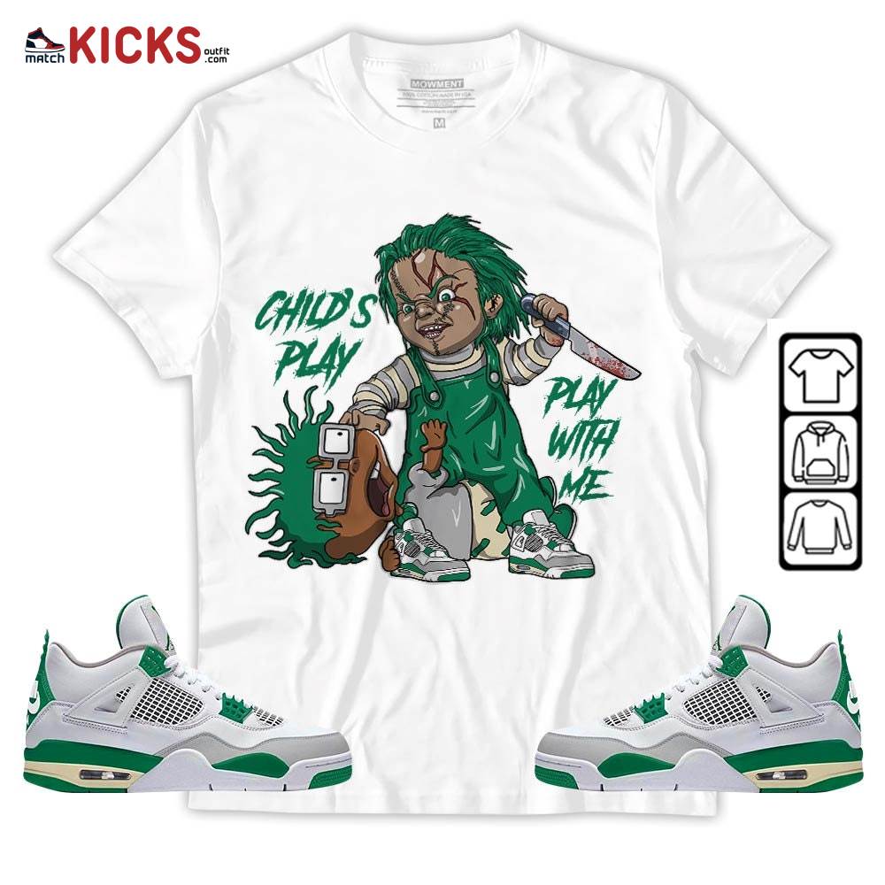 Chucky Chuckie Child’s Play Sneaker Shirt Match Retro Pine Green 4s, Jordan 4 Pine Green MKO T-Shirt
