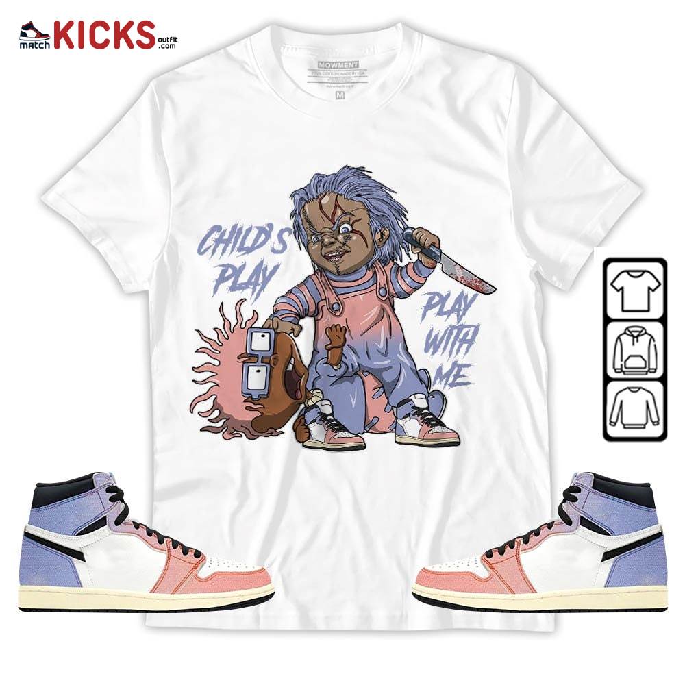 Chucky Chuckie Child’s Play Sneaker Shirt Match Retro Skyline 1s, Jordan 1 High OG Skyline MKO Sweatshirt