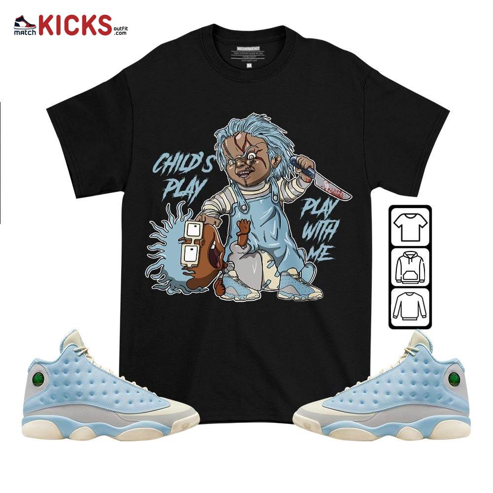 Chucky Chuckie Child’s Play Sneaker Shirt Match SoleFly 13s, Jordan 13 Retro SoleFly MKO T-Shirt
