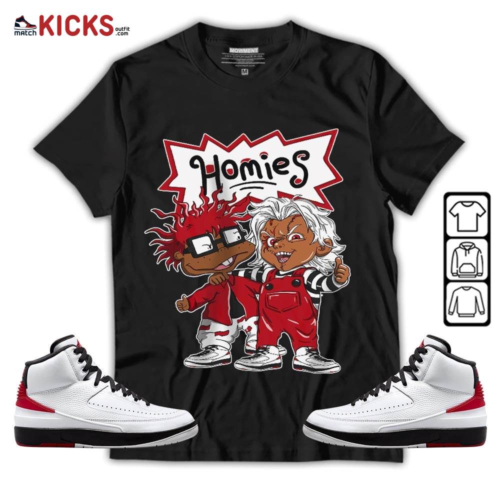 Chucky Chuckie Homie Sneaker Shirt Match 2 Chicago Varsity Red, Jordan Retro 2 Chicago MKO T-Shirt