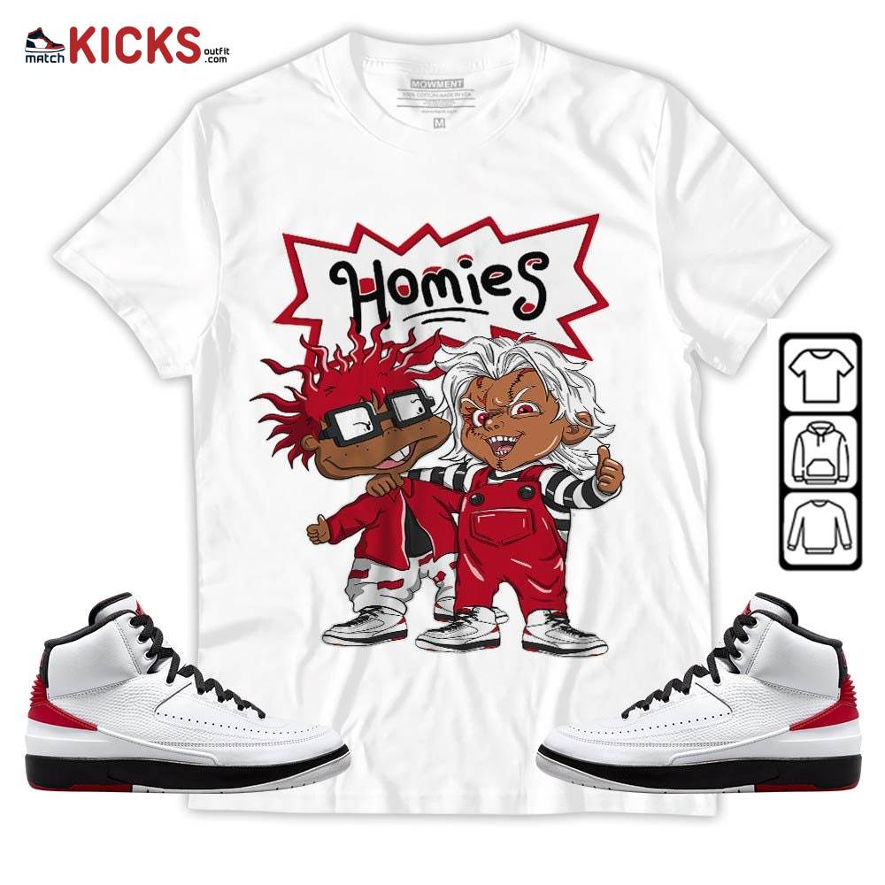 Chucky Chuckie Homie Sneaker Shirt Match 2 Chicago Varsity Red, Jordan Retro 2 Chicago MKO T-Shirt Chucky Chuckie Homie Sneaker Shirt Match 2 Chicago Varsity Red, Jordan Retro 2 Chicago MKO T-Shirt