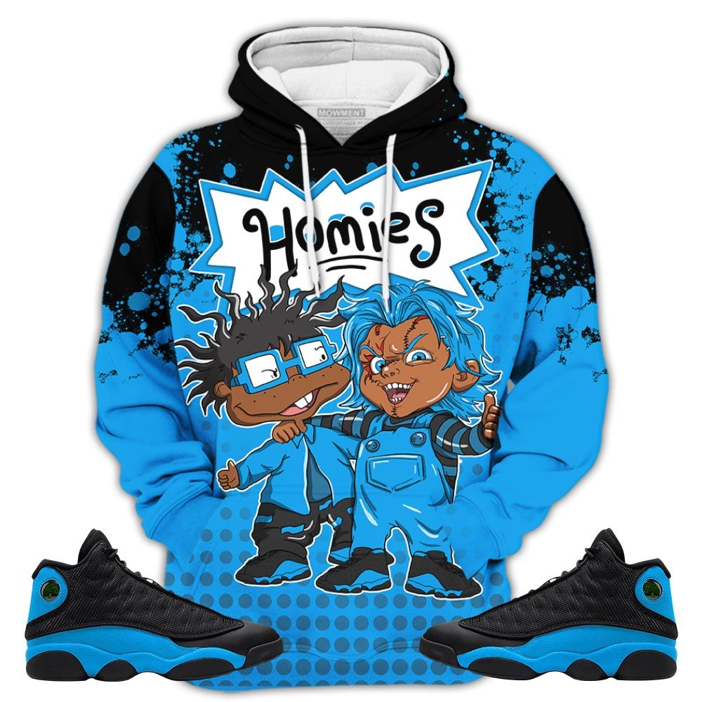 Chucky Chuckie Homie Sneaker Shirt Match Black University Blue 13S, Jordan 13 Black University Blue 2022 Hoodie Sweatshirt Tee All Over Print MKO Shirt Chucky Chuckie Homie Sneaker Shirt Match Black University Blue 13S, Jordan 13 Black University Blue 2022 Hoodie Sweatshirt Tee All Over Print MKO Shirt