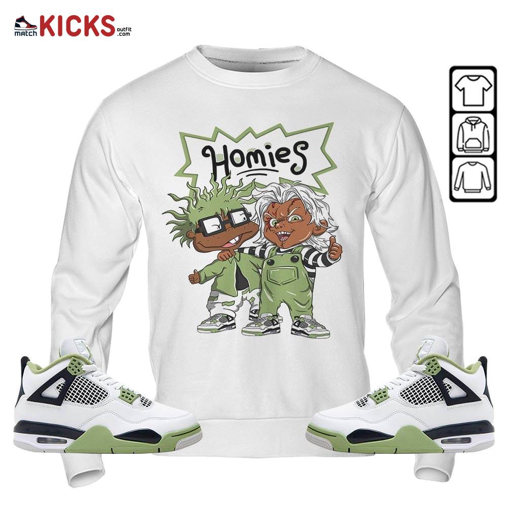 Chucky Chuckie Homie Sneaker Shirt Match Retro Oil Green 4s, Jordan 4 Oil Green MKO Sweatshirt Chucky Chuckie Homie Sneaker Shirt Match Retro Oil Green 4s, Jordan 4 Oil Green MKO Sweatshirt