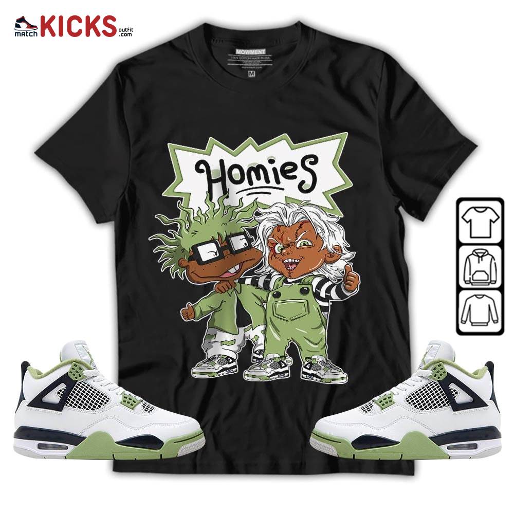 Chucky Chuckie Homie Sneaker Shirt Match Retro Oil Green 4s, Jordan 4 Oil Green MKO T-Shirt