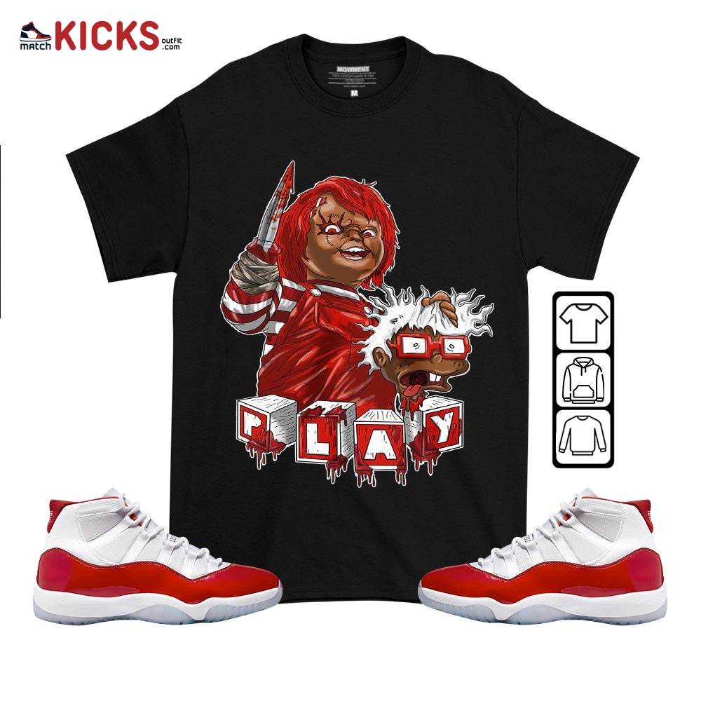 Chucky Chuckie Kills Halloween Sneaker Shirt Match Cherry 11s, Jordan 11 Retro Cherry MKO T-Shirt