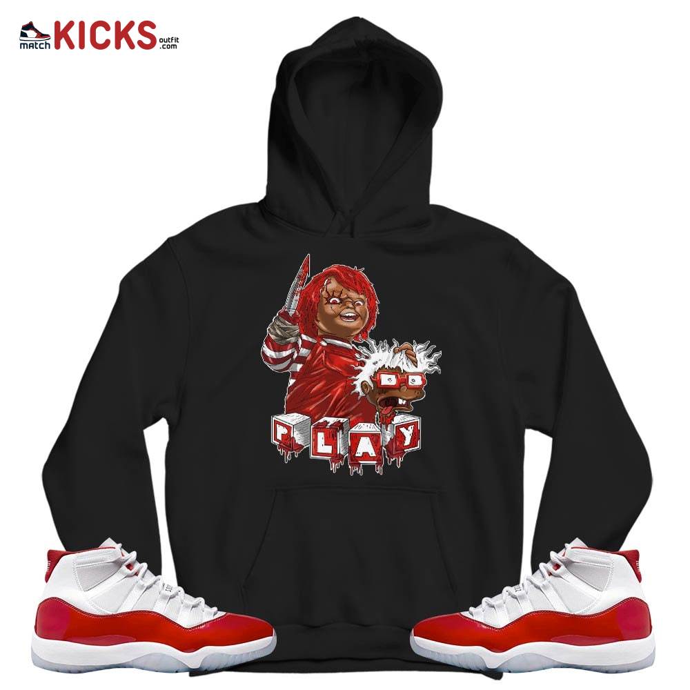 Chucky Chuckie Kills Halloween Sneaker Shirt Match Cherry 11s, Jordan 11 Retro Cherry MKO T-Shirt Chucky Chuckie Kills Halloween Sneaker Shirt Match Cherry 11s, Jordan 11 Retro Cherry MKO T-Shirt