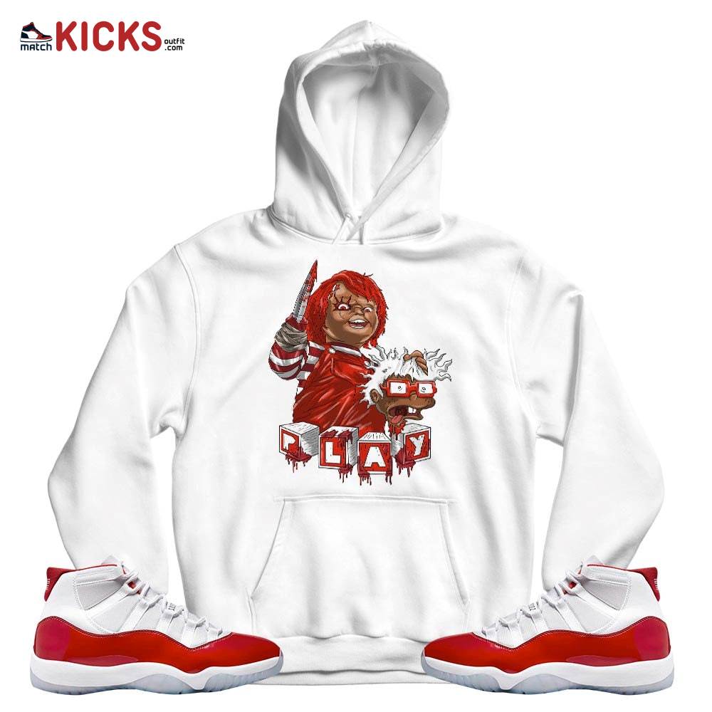Chucky Chuckie Kills Halloween Sneaker Shirt Match Cherry 11s, Jordan 11 Retro Cherry MKO T-Shirt Chucky Chuckie Kills Halloween Sneaker Shirt Match Cherry 11s, Jordan 11 Retro Cherry MKO T-Shirt