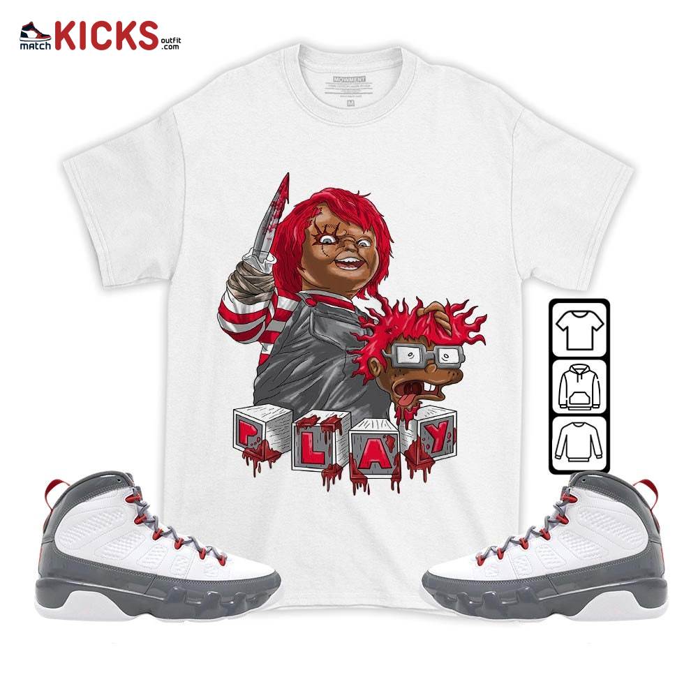 Chucky Chuckie Kills Halloween Sneaker Shirt Match Fire Red 9s, Jordan 9 Retro Fire Red MKO T-Shirt